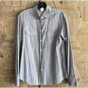 J. Crew Women's Gray Long Sleeve Button-Up Shirt Size 8